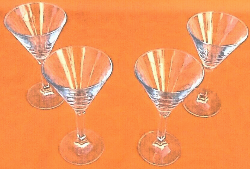Lot de 4 verres à cocktail années 1970