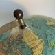 Vintage globe 1969 terrestrial tripod glass Taride world map - 33 cm