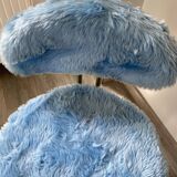 Chaise moumoute bleu