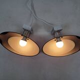 Pair of smoked plexiglass wall lights
