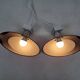 Pair of smoked plexiglass wall lights