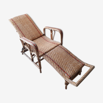 Chaise longue en rotin