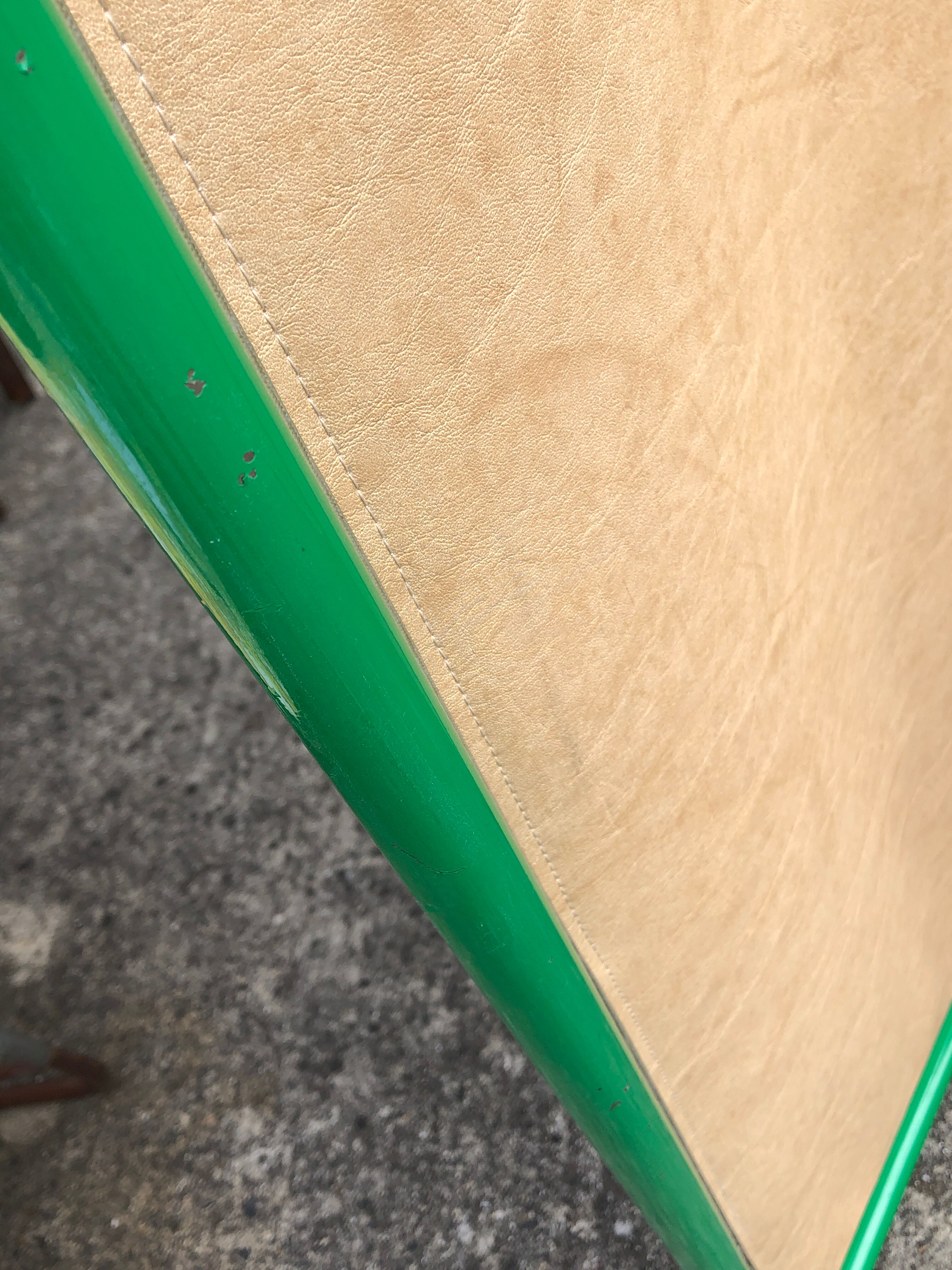 Green tubular vintage folding screen, 1980