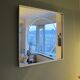 Vintage aluminum 77cm square mirror