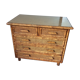 Commode vintage rotin et cannage