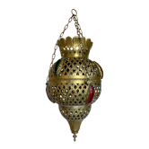 Old vintage oriental lantern pendant lamp in brass