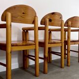 6 old Scandinavian chairs from the 70s solid wood design Reiner Daumiller in solid pine