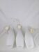 Superb set of three Holmegaard white opaline glass pendant lights