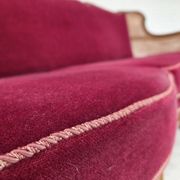 1950s, Danish 3-seater sofa, furniture velour, ash wood, mesh.