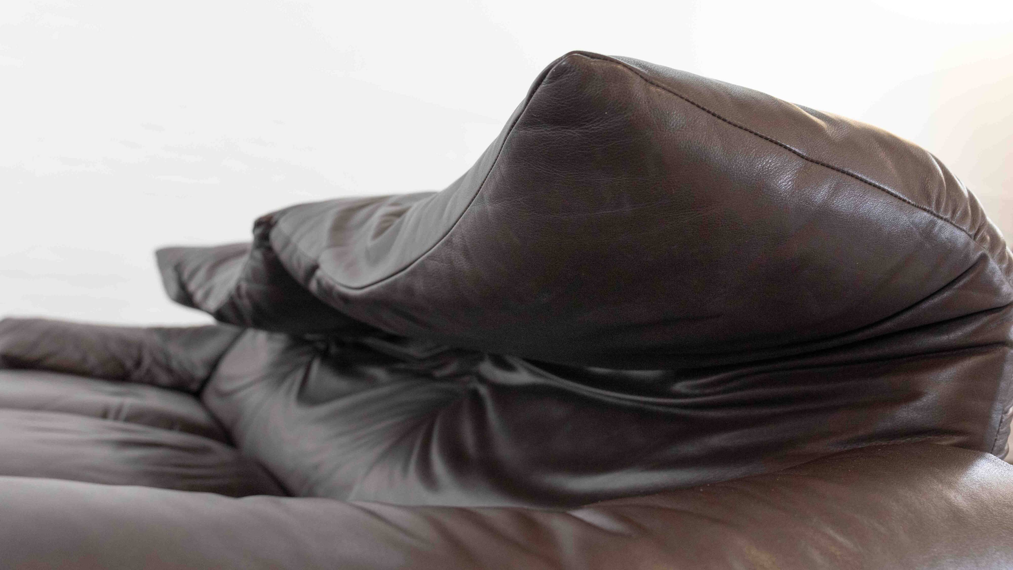 Cassina Maralunga 3seat-Sofa in darkbrown leather by Vico Magistretti