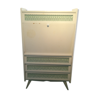 Chest of Drawers /wooden and rattan
