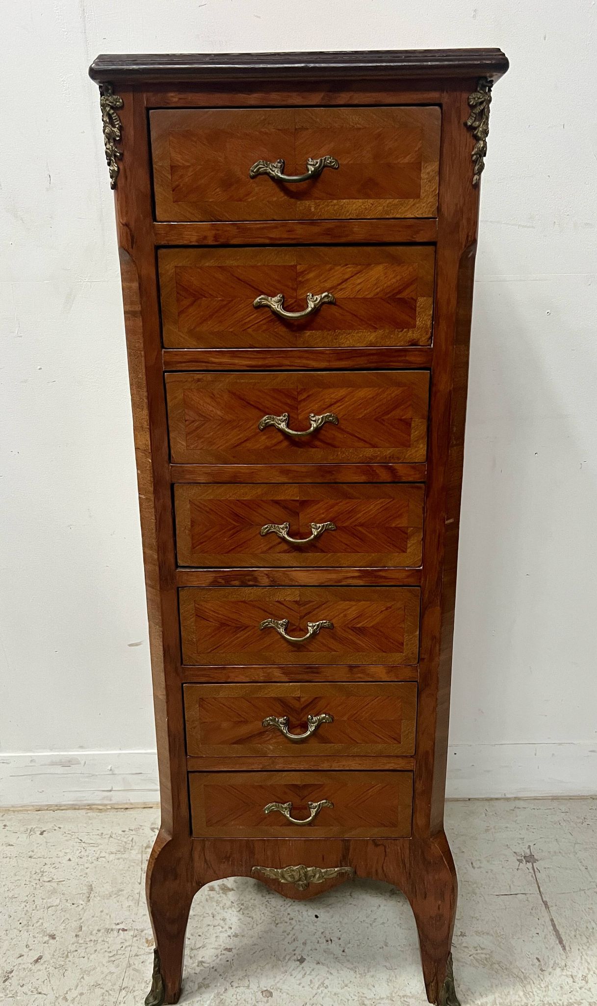 Louis XV style seven-day chest in rosewood veneer, 20th century