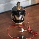 Vintage lamp, table lamp, bedside lamp, black and gold lamp base