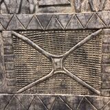 African carved wooden door of the SENOUFO ethnic group in Côte d'Ivoire