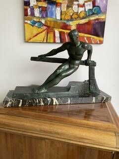 Bronze Sculpture - Georges Gori - The Helmsman - H. 30cm - Base: 15 X 42cm