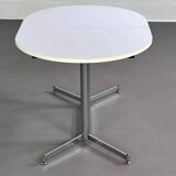 1950s oval extendable dining table in chrome and formica
