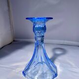 Pair of Jamestown blue Virginia candlesticks or vases by Fostori