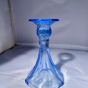 Pair of Jamestown blue Virginia candlesticks or vases by Fostori