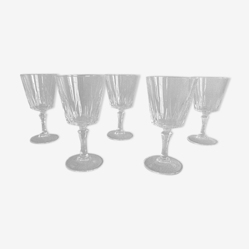 Lot de 5 verres à pied cristal ciselés