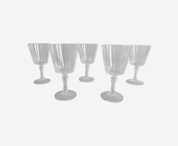 Lot de 5 verres à pied cristal ciselés