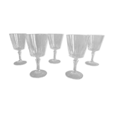Lot of 5 chiseled crystal walking glasses