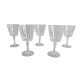 Lot of 5 chiseled crystal walking glasses