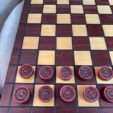 Wooden checkers game