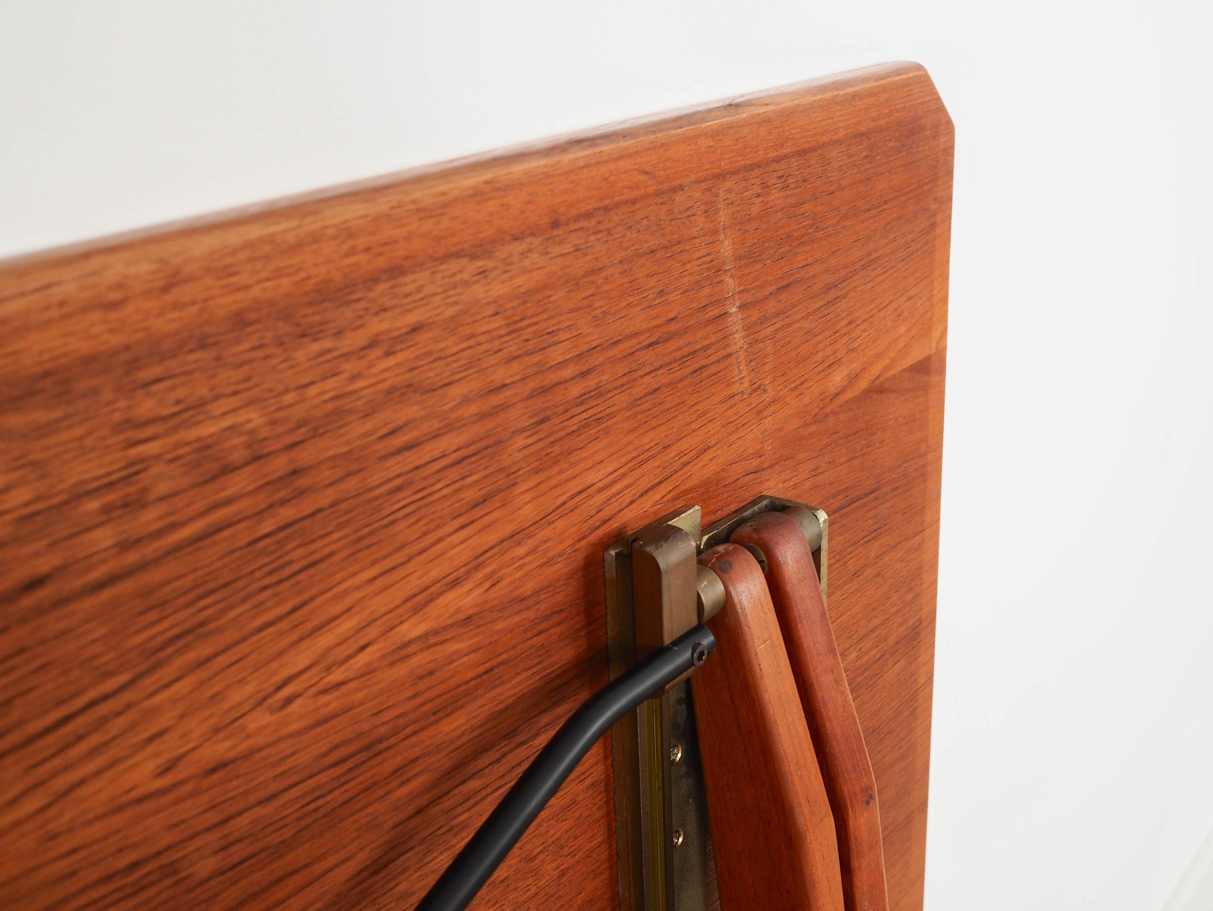 Folding teak table, Italian design, 1970s, made in Italy