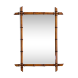 Fake bamboo wooden mirror 91 x 68 cm