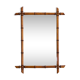 Fake bamboo wooden mirror 91 x 68 cm