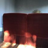 Corner sofa from 1976 from the publisher Velda Belgium in cognac velvet