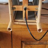For sale table lamp entirely handcrafted in bamboo from the 90s