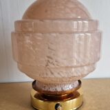 Table lamp in pink Clichy glass