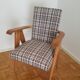 Pair of solid oak armchairs, 1950s.