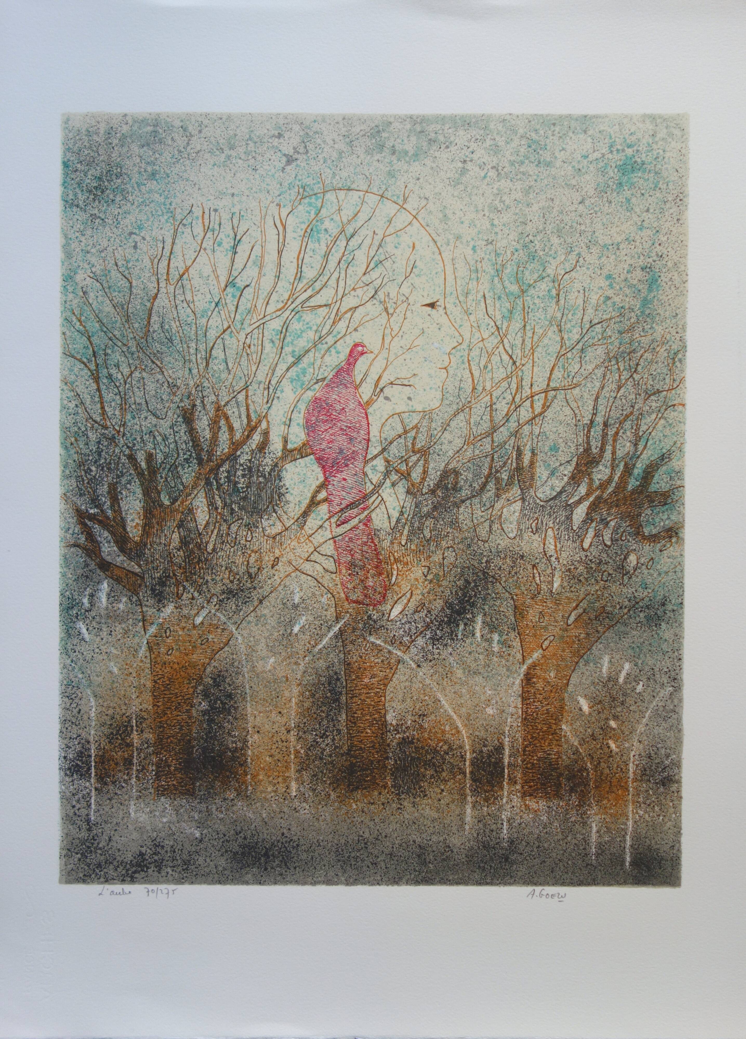 André Goezu: Dawn, the end of a dream, original signed lithograph