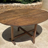 Winegrower's table / tilting table / burgundy walnut table