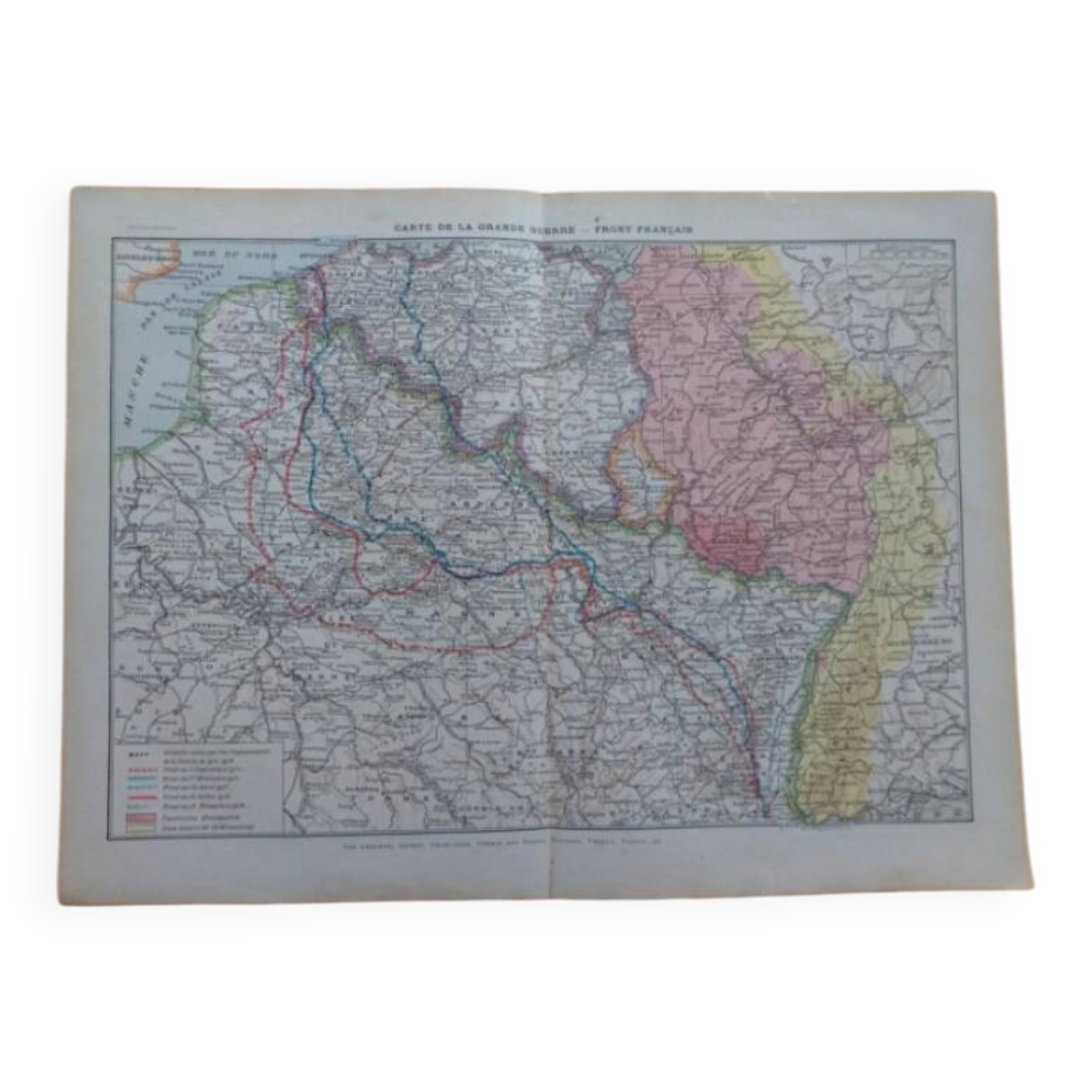 Historical map Larousse Great War French front