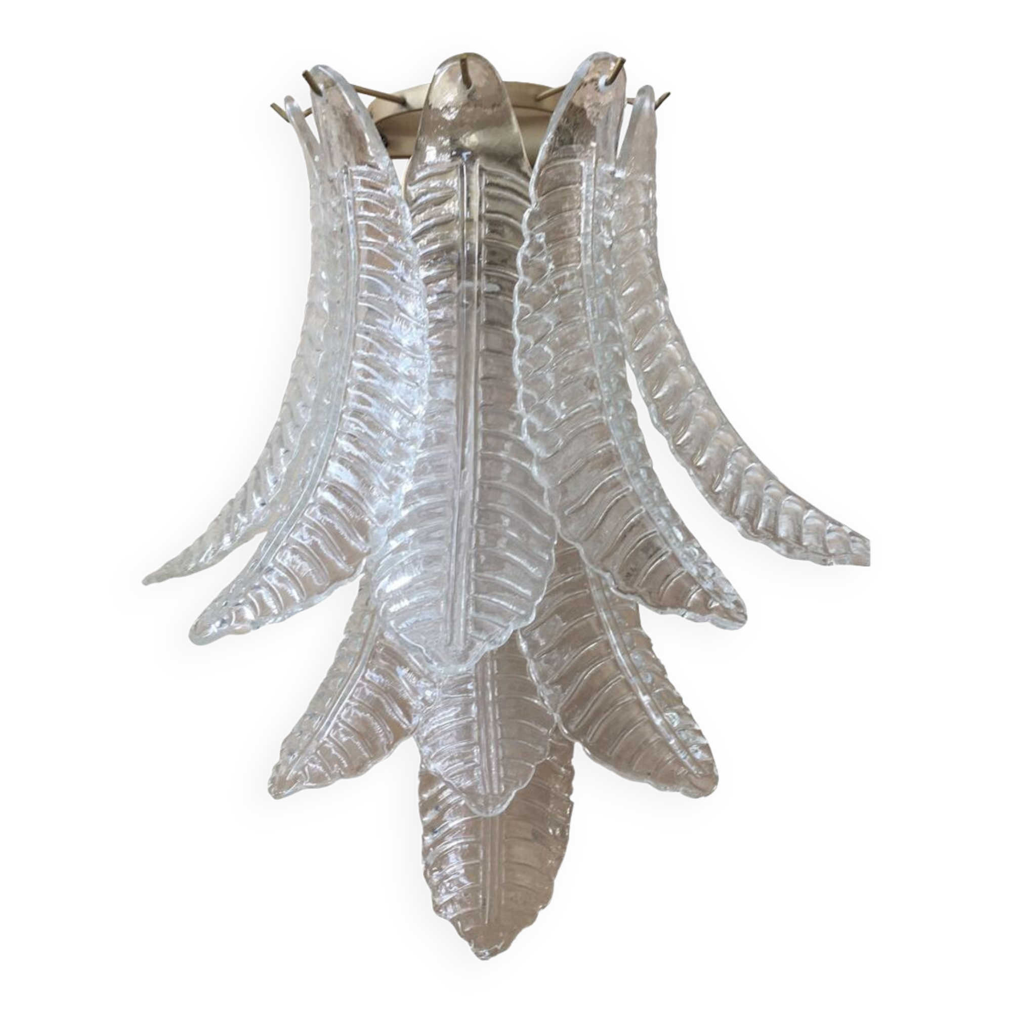 Transparent “felci” murano glass wall sconce