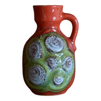 Bay Keramik Glazed Ceramic Vase - Fat Lava - Model 85 17 - West Germany - 1970