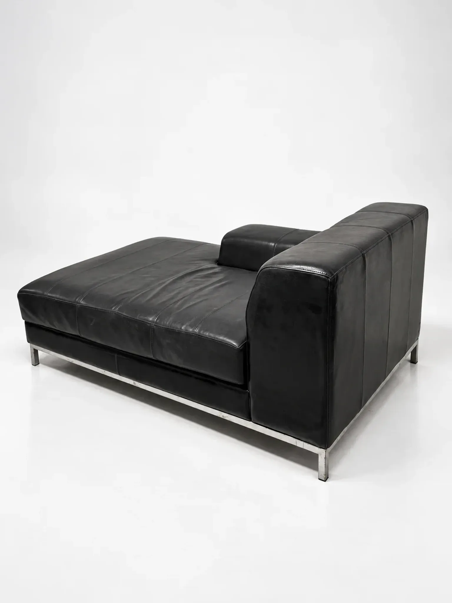 IKEA Kramfors black leather chaise longue