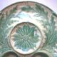 RARE Plate Green Artichoke in slurry, signed GIEN France