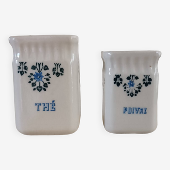 2 Saint-Uze stoneware spice pots