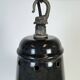 Lampe à suspension industrielle en émail gris foncé français, années 1960