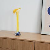 Yellow vase, Murano glass, Italian design, 1970s, made in Italy