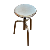 Chrome screw stool of hairdresser workshop