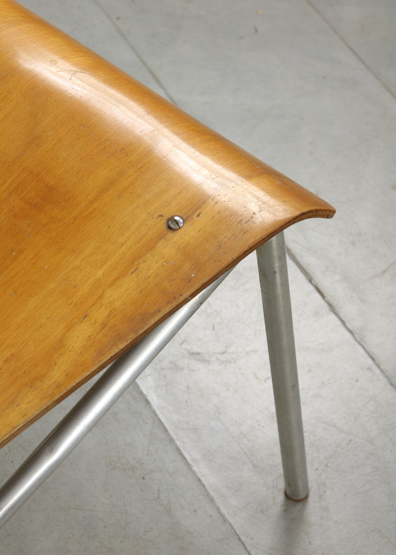 Mid-century Plywood Aluminum Chair, set of 2