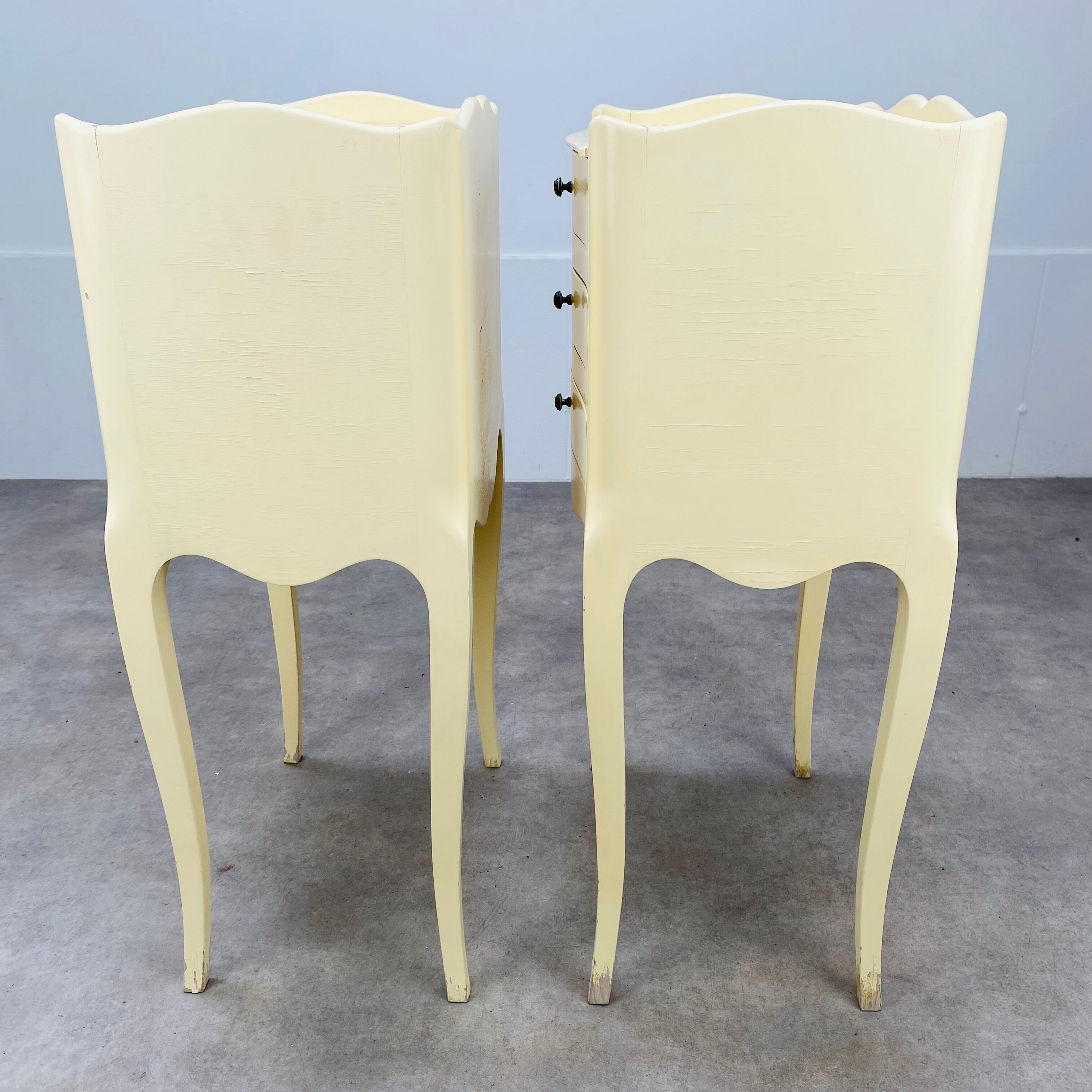 Pair of bedside tables Louis XV style white