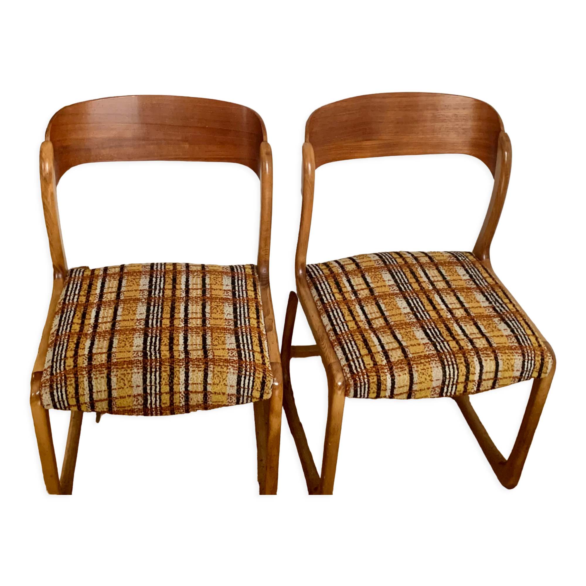 2 vintage chairs Model sled by Emile & Walter Baumann