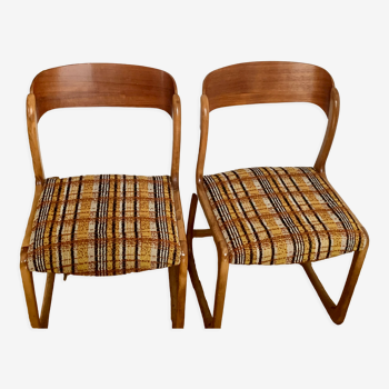 2 chaises vintage modèle traineau d'Emile & Walter Baumann