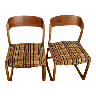 2 chaises vintage modèle traineau d'Emile & Walter Baumann
